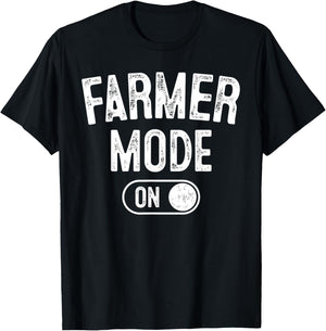 Farmer Mode On Costume Funny Farm Party Gift Gardener T-Shirt - T-Shirt | Black