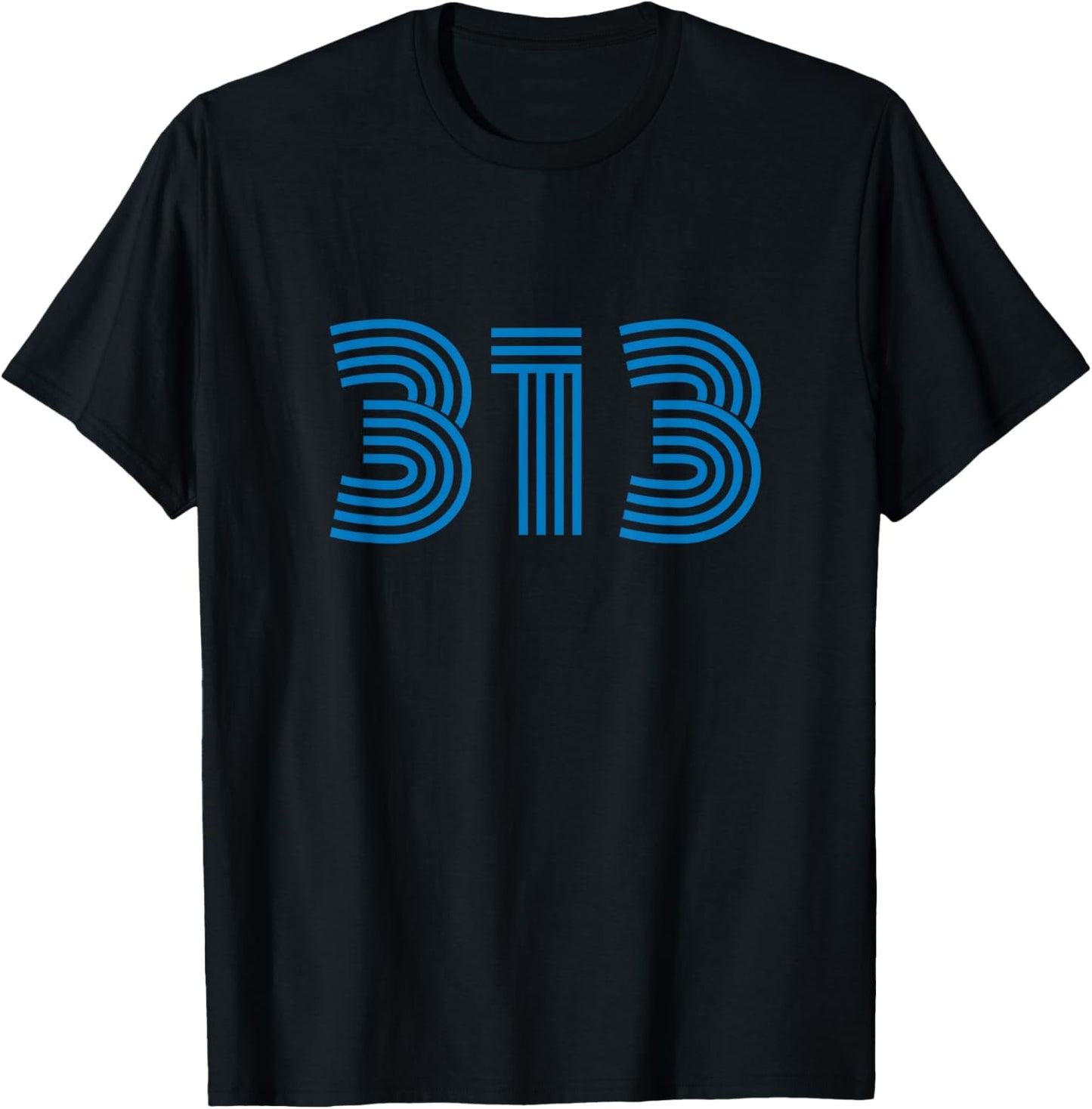 Detroit 313 Area Code Retro T-Shirt - T-Shirt | Black