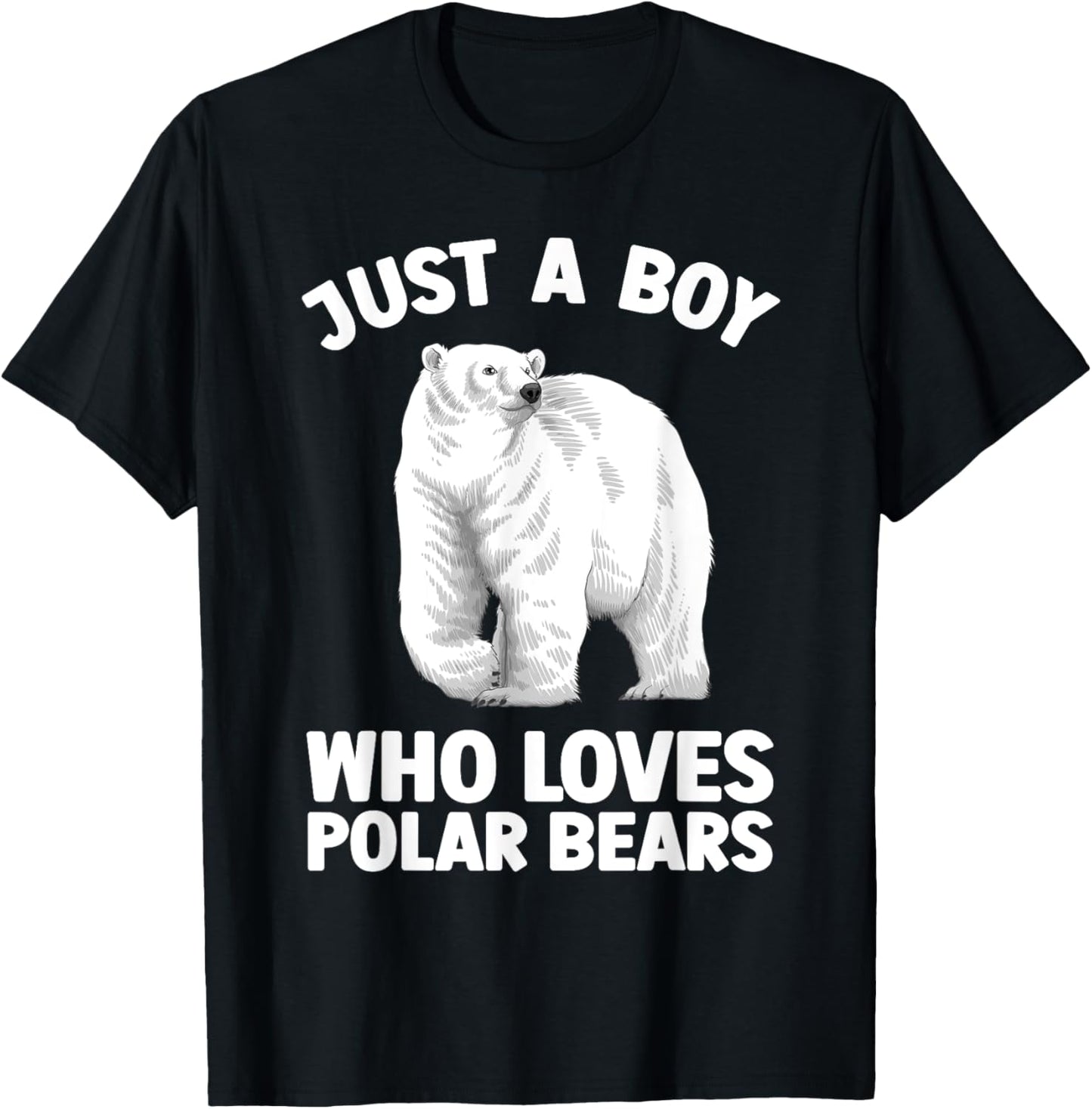 Cute Polar Bear Design Boys Arctic Polar Bear Lover T-Shirt - T-Shirt | Black