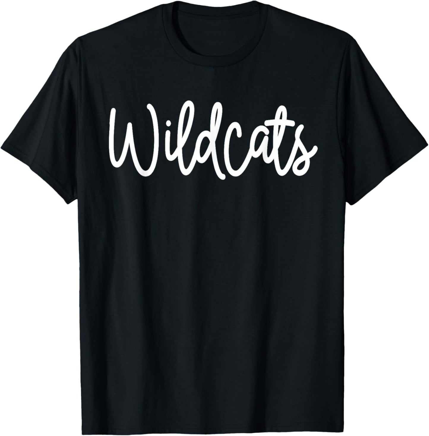 Wildcats Word School Spirit Teacher Wildcat Pride Mascot T-Shirt - T-Shirt | Black