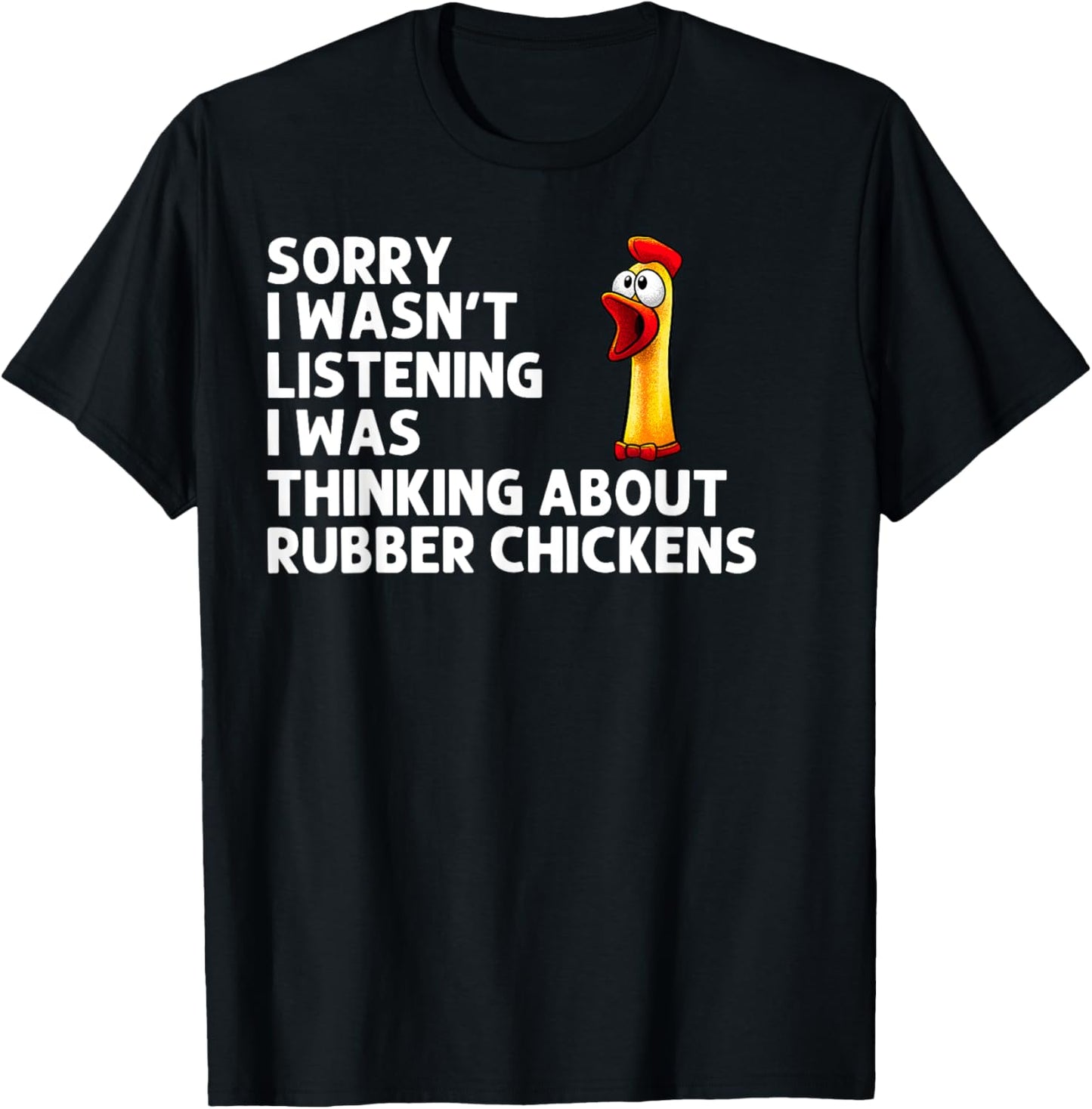 Funny Rubber Chicken Art Women Giant Rubber Chicken T-Shirt - T-Shirt | Black