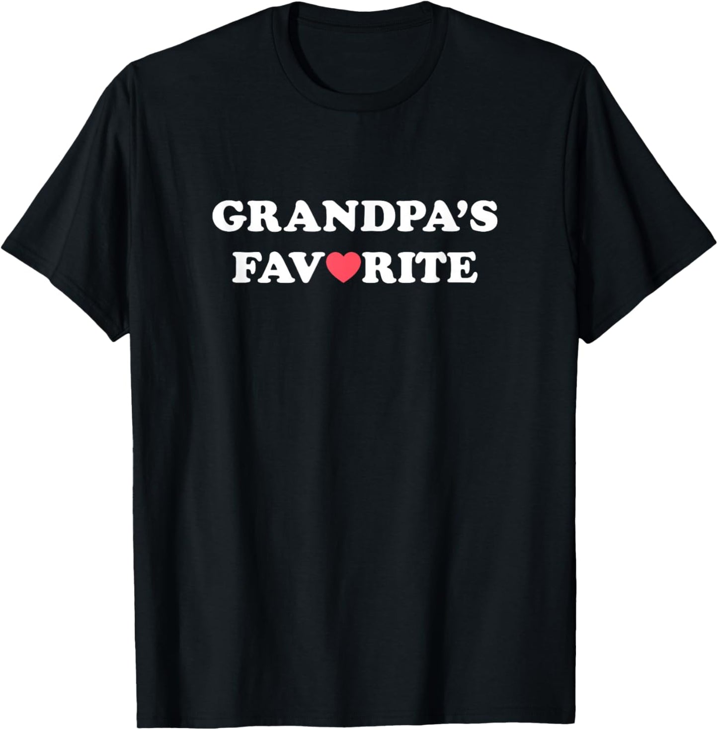 Grandpa's Favorite (grandpa, with red heart) T-Shirt - T-Shirt | Black