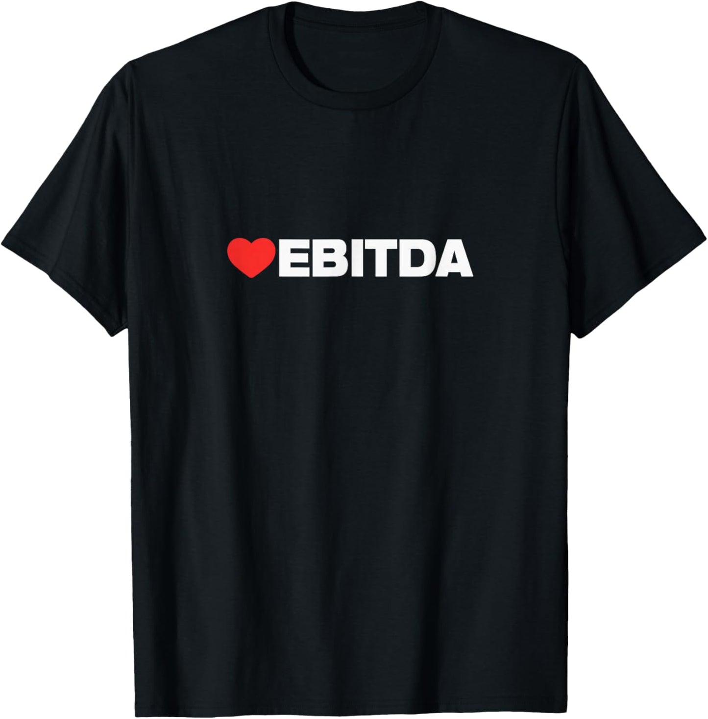 LOVE EBITDA, Minimalist Aesthetic, Like Heart EBITDA T-Shirt - T-Shirt | Black
