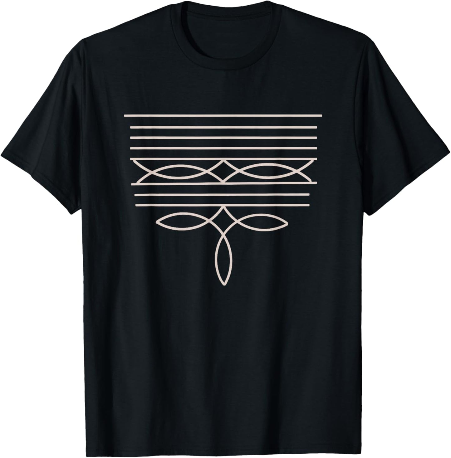 Western Boot Stitch T-Shirt - T-Shirt | Black