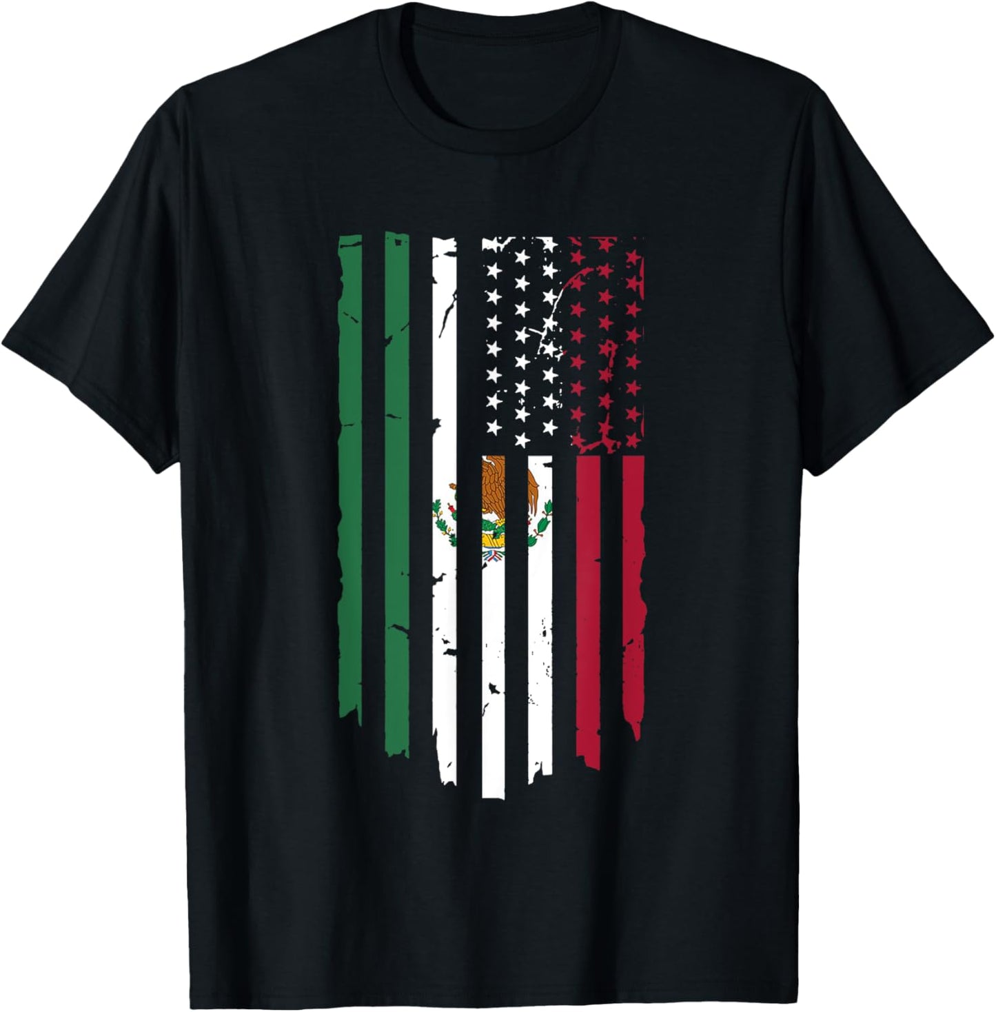 Mexico US Flag Patriot Mexican Flag American Flag T-Shirt - T-Shirt | Black