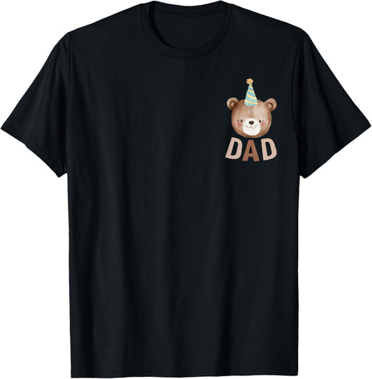 Dad Teddy Bear 1st Birthday Boy Girl Family Matching Party T-Shirt - T-Shirt | Black