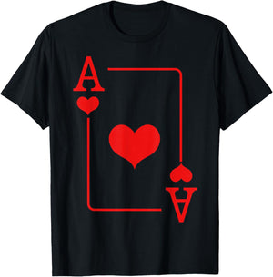 Heart Ace Card Game Poker Costume Carnival Fancy Dress T-Shirt - T-Shirt | Black