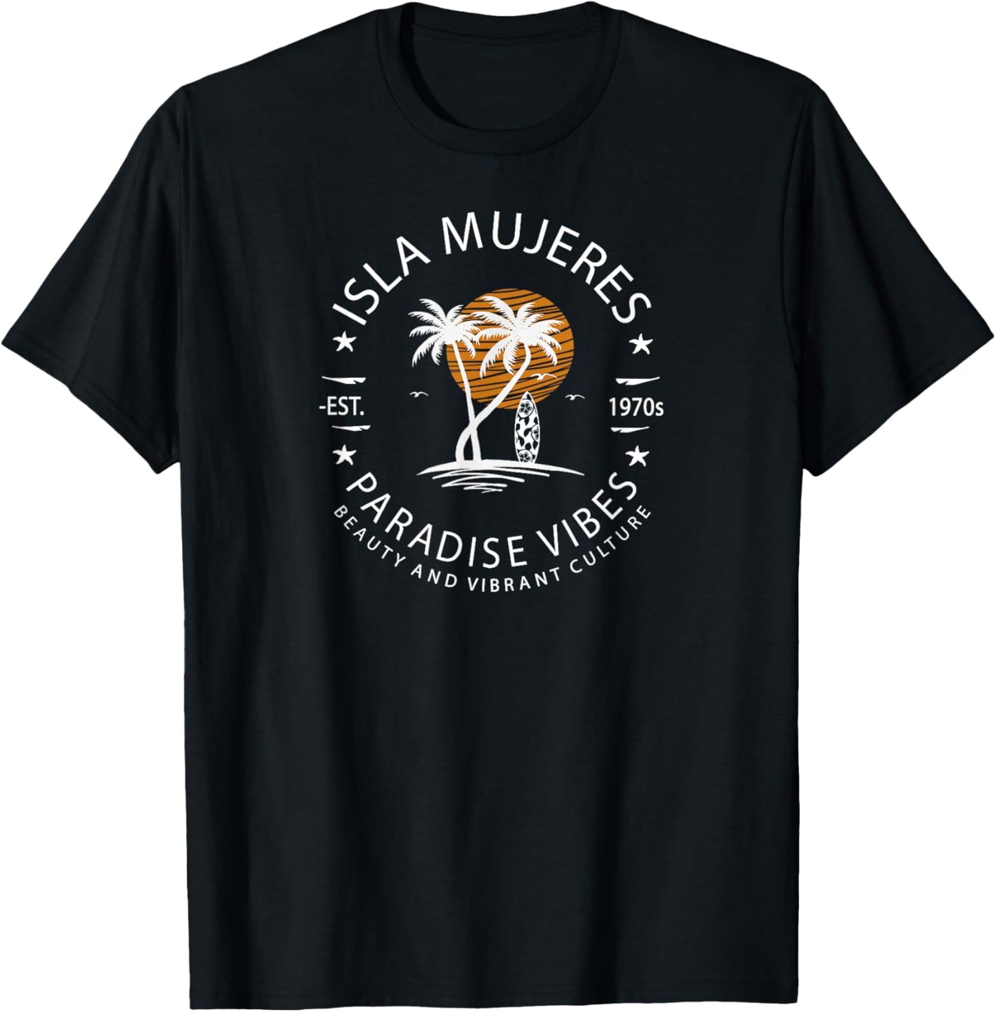 Isla Mujeres Beach Mexico Vacation Tropical Summer T-Shirt - T-Shirt | Black