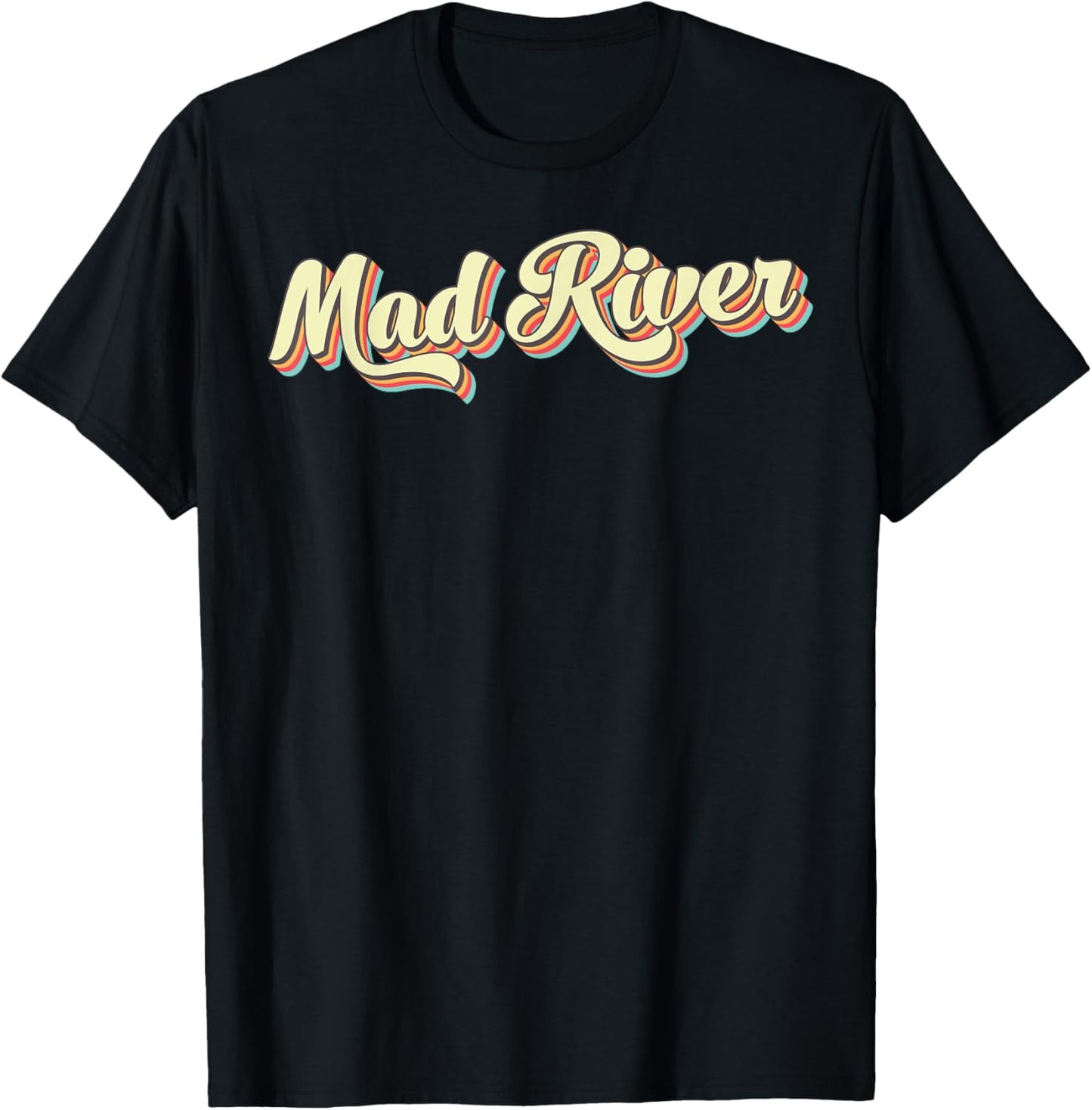 Mad River Retro Art Baseball Font Vintage T-Shirt - T-Shirt | Black