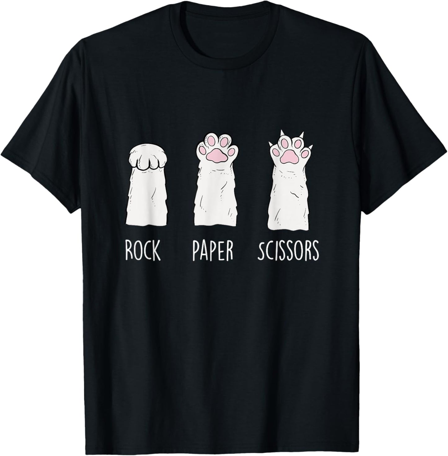 Rock Paper Scissors - Cat Lover Kitten Owner Kitty T-Shirt - T-Shirt | Black