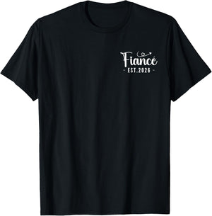 Fiancé Est 2026, Funny Fiance - Future Husband T-Shirt - T-Shirt | Black