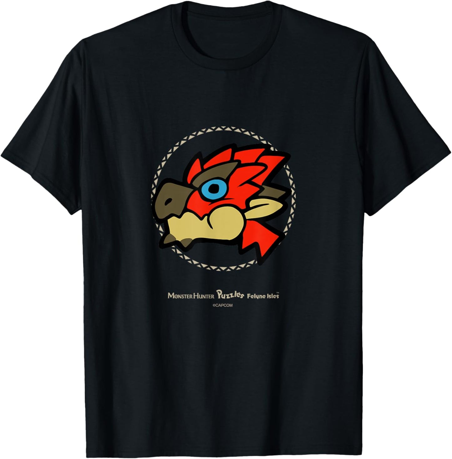 Monster Hunter Puzzles: Felyne Isles Radical Rathalos T-Shirt - T-Shirt | Black