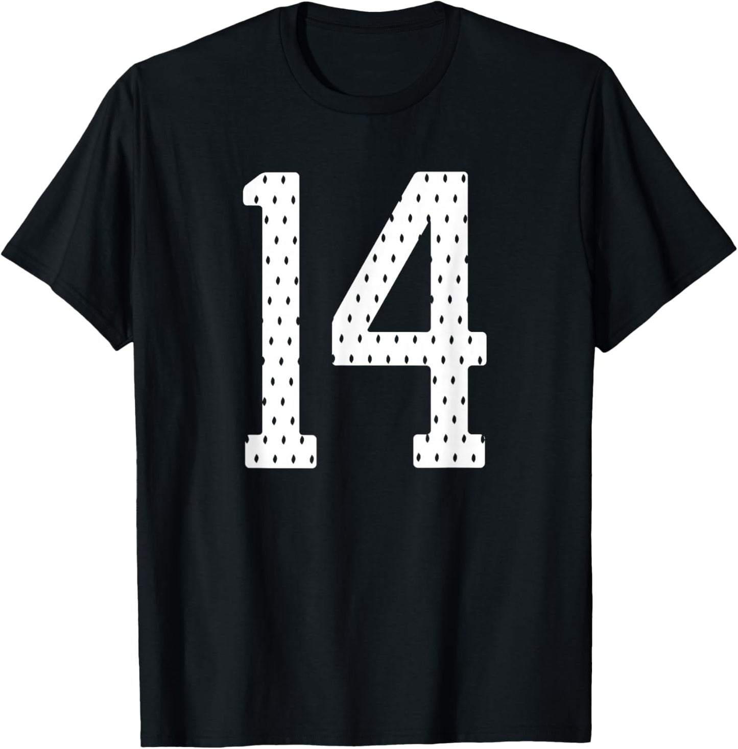 Number 14 Sports Team 14th Jersey Varsity Birthday Football T-Shirt - T-Shirt | Black