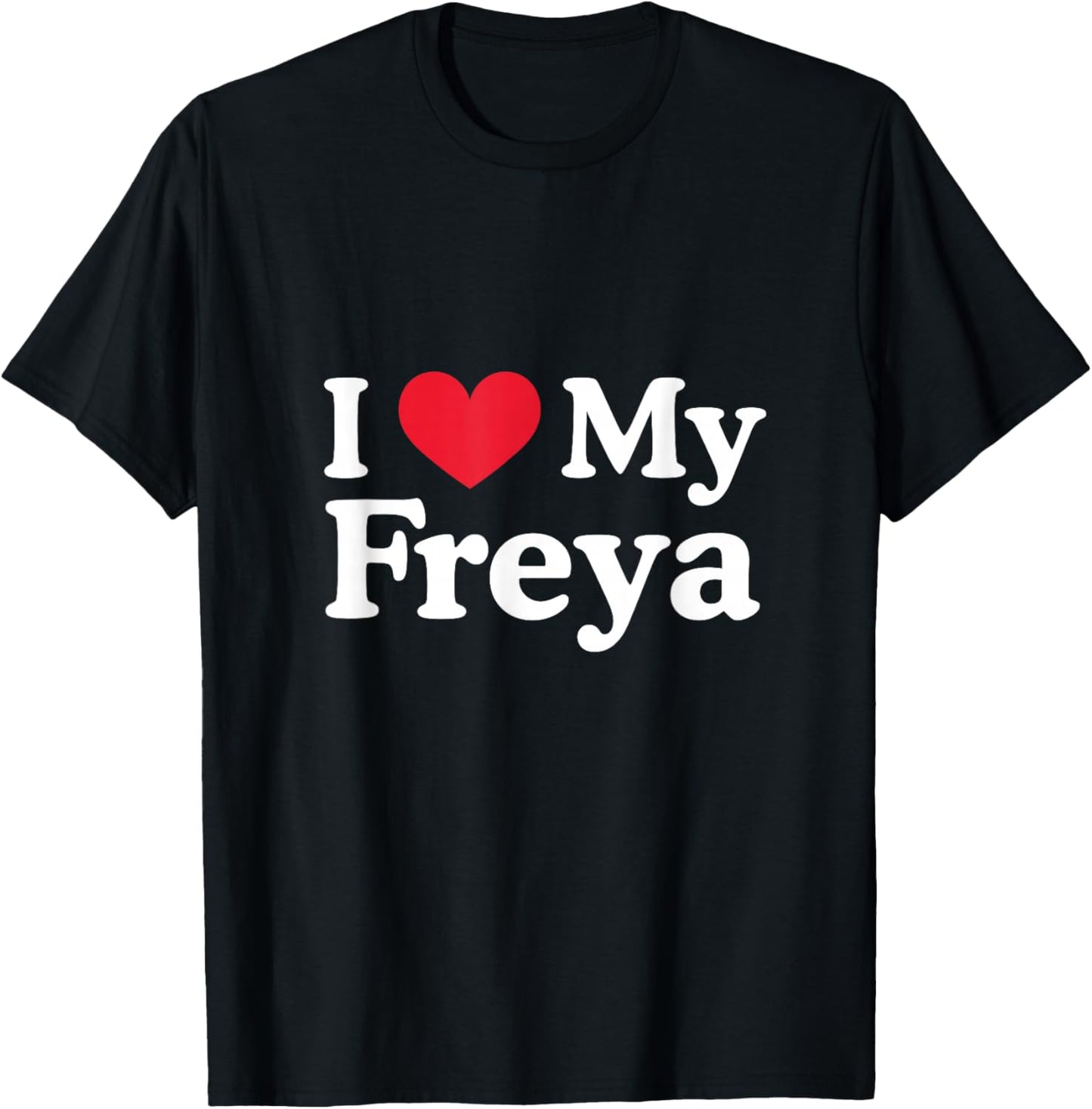 J'aime Mon cœur Freya Freya Love Freya T-Shirt - T-Shirt | Black