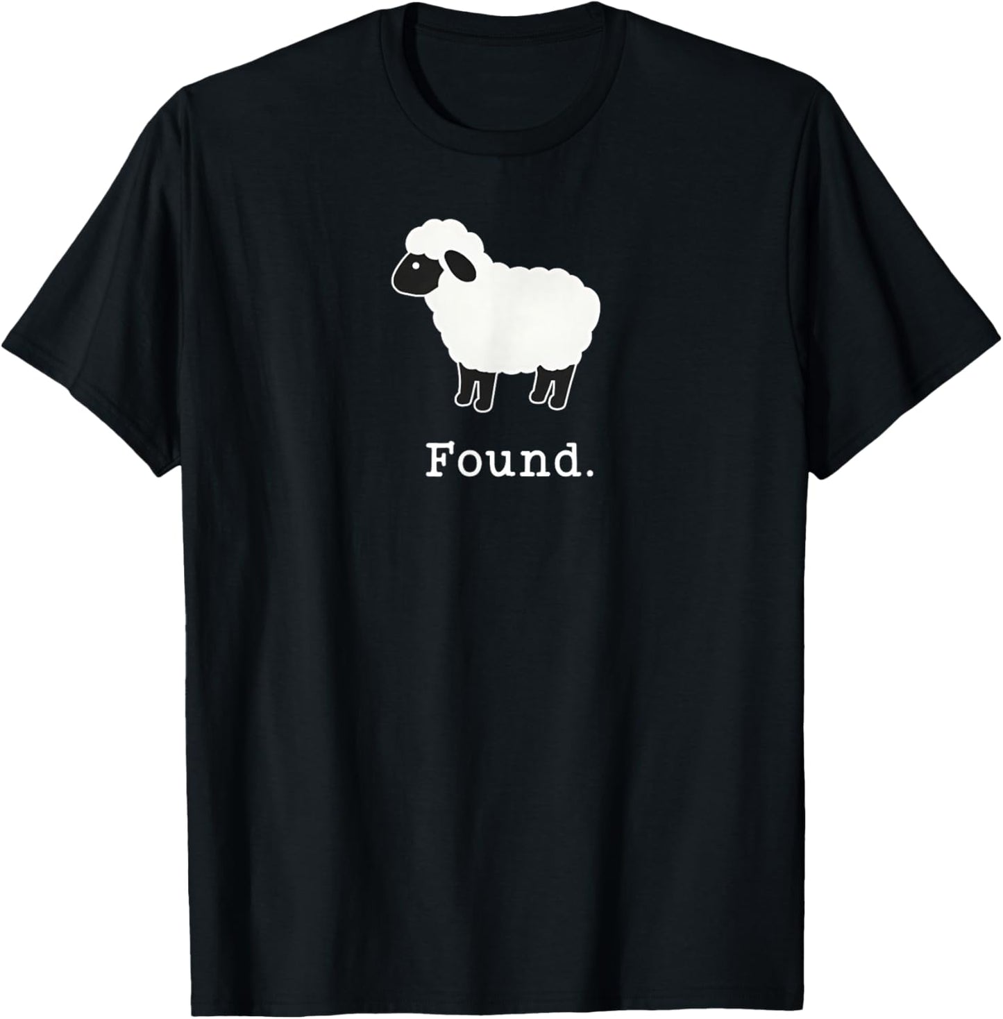 Found Minimalist Sheep Christian Psalm 23 Lamb Christian T-Shirt - T-Shirt | Black