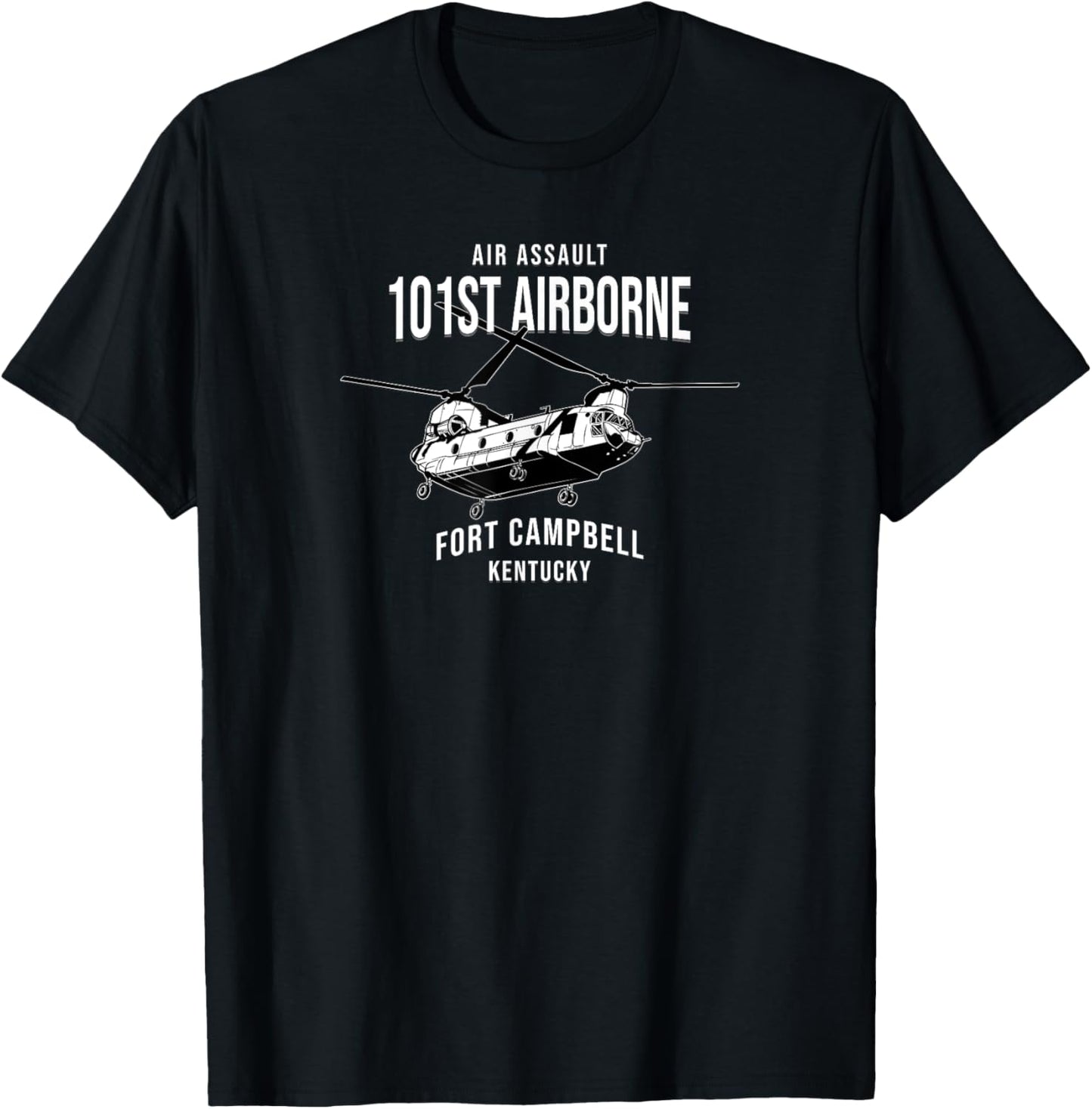 101st Airborne Division Fort Campbell Kentucky Helicopter T-Shirt - T-Shirt | Black
