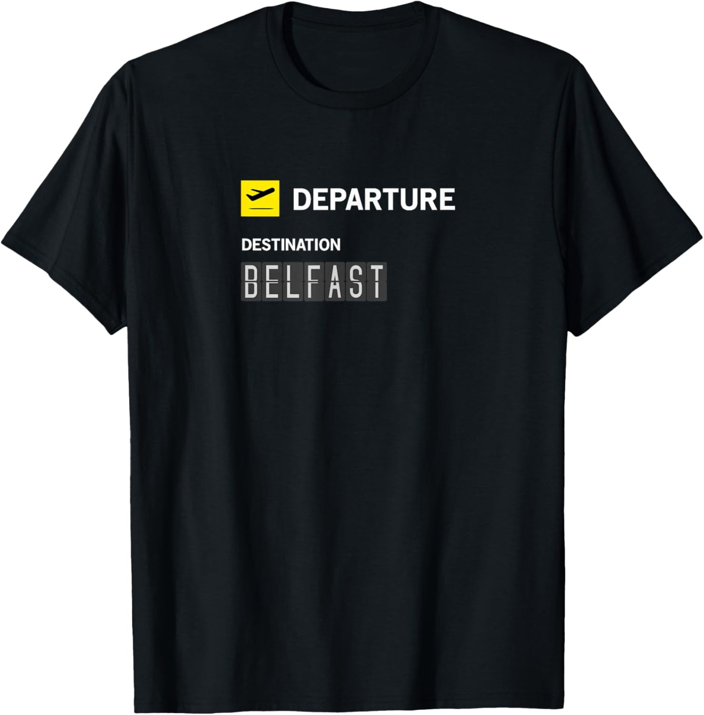 Tableau d'affichage Aéroport Départ Belfast T-Shirt - T-Shirt | Black