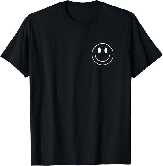 70s 80s Happy Smile Face Shirt Cute Happy Peace Smiling Face T-Shirt - T-Shirt | Black