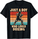 Just A Boy Who Loves Boxing Funny Retro Boxer Kids T-Shirt - T-Shirt | Black