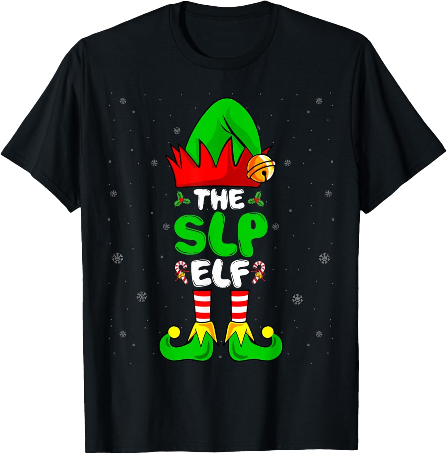 The SLP Elf - Speech Language Pathologists Christmas T-Shirt - T-Shirt | Black