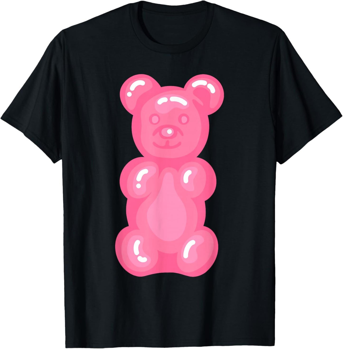 Pink Teddy Gummy Bear T-Shirt - T-Shirt | Black