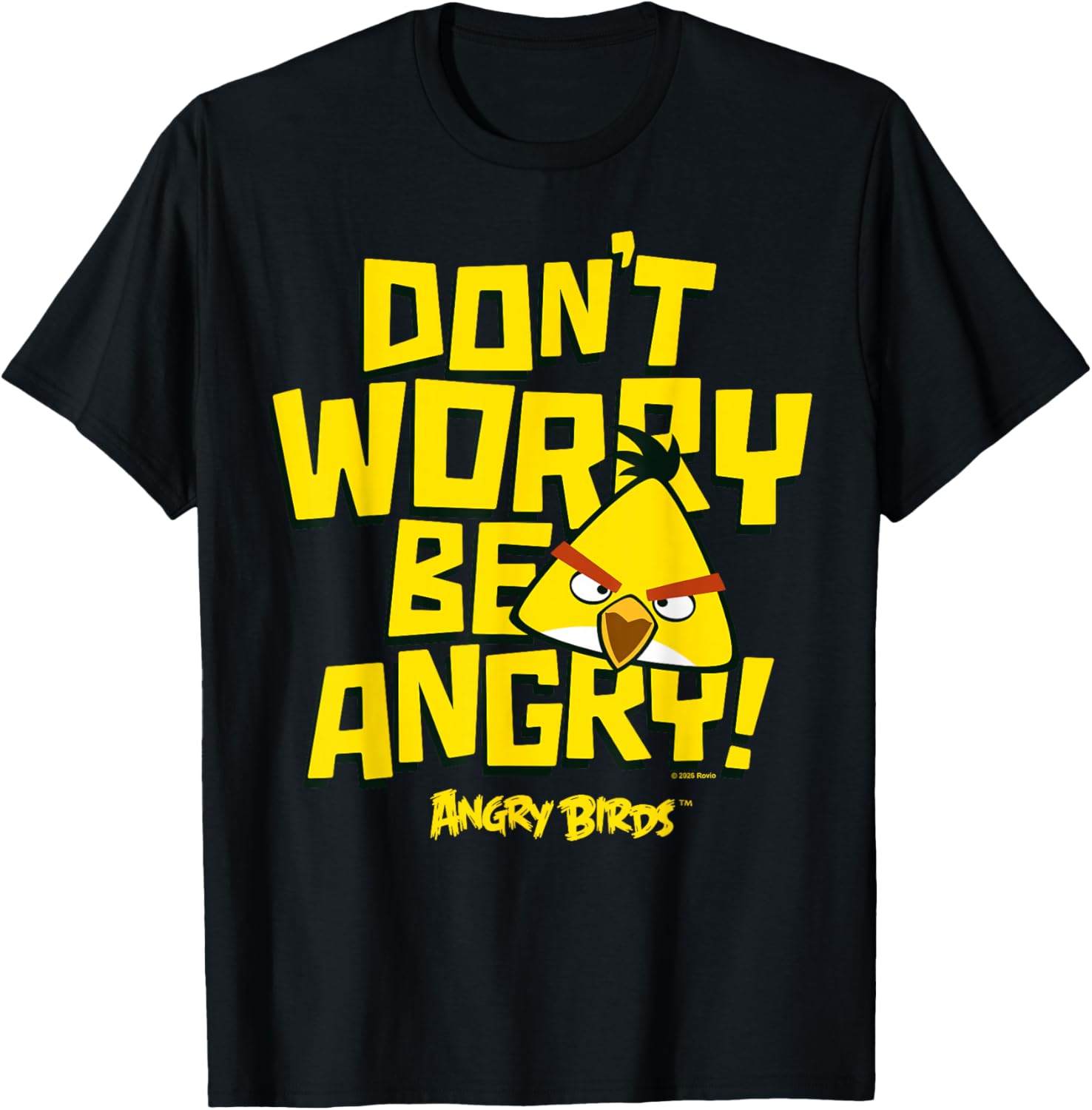 Angry Birds Chuck Don't Worry Be Angry T-Shirt - T-Shirt | Black
