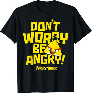 Angry Birds Chuck Don't Worry Be Angry T-Shirt - T-Shirt | Black