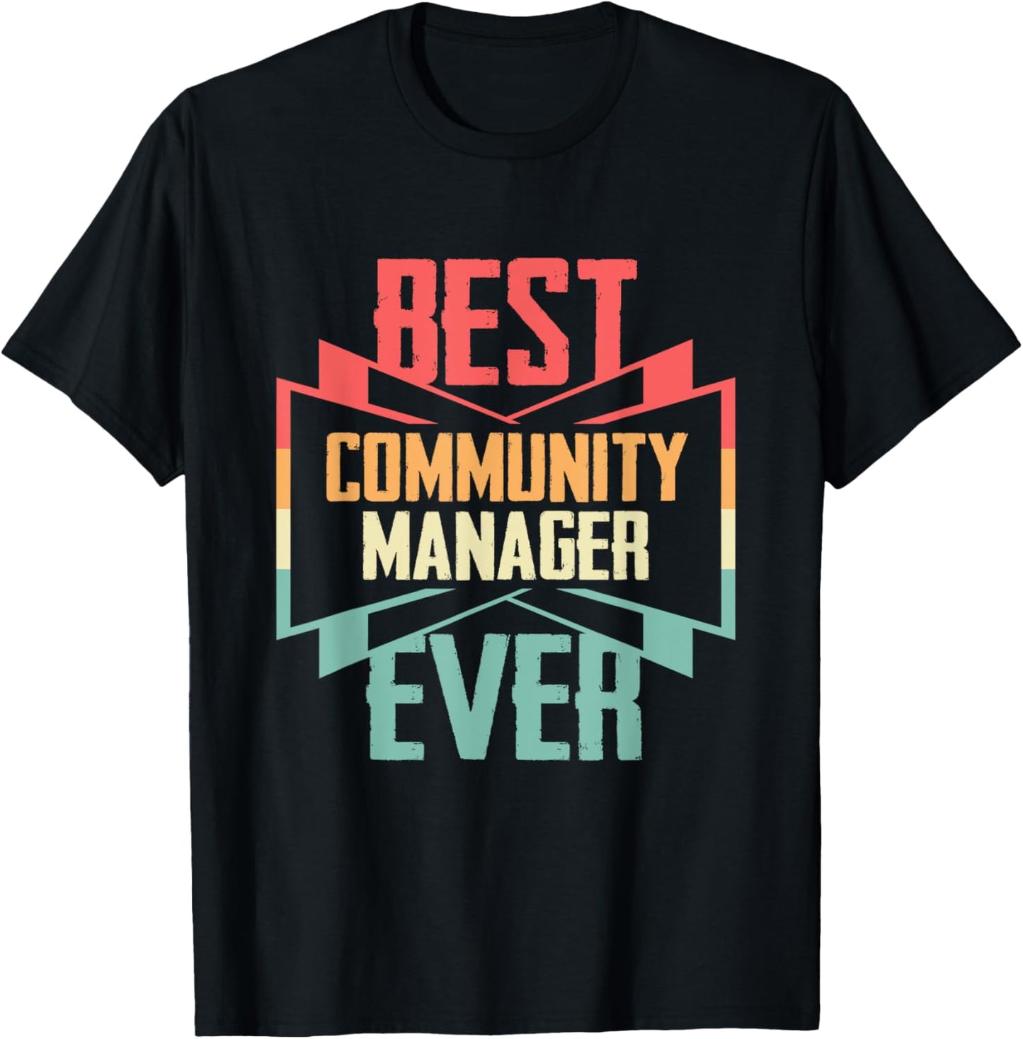 Vintage Best Community Manager Ever T-Shirt - T-Shirt | Black