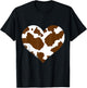 Brown Cow Print Pattren - Heart Brown Cow Pattern Man Women T-Shirt - T-Shirt | Black