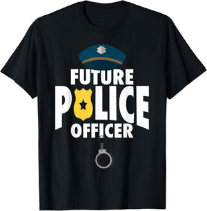 Cool Police Officer Design For Boys Kids Toddler Cop Police T-Shirt - T-Shirt | Black