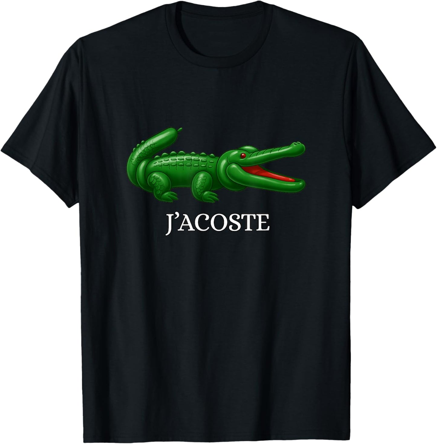 J'acoste Crocodile Funny Parody Croco T-Shirt - T-Shirt | Black