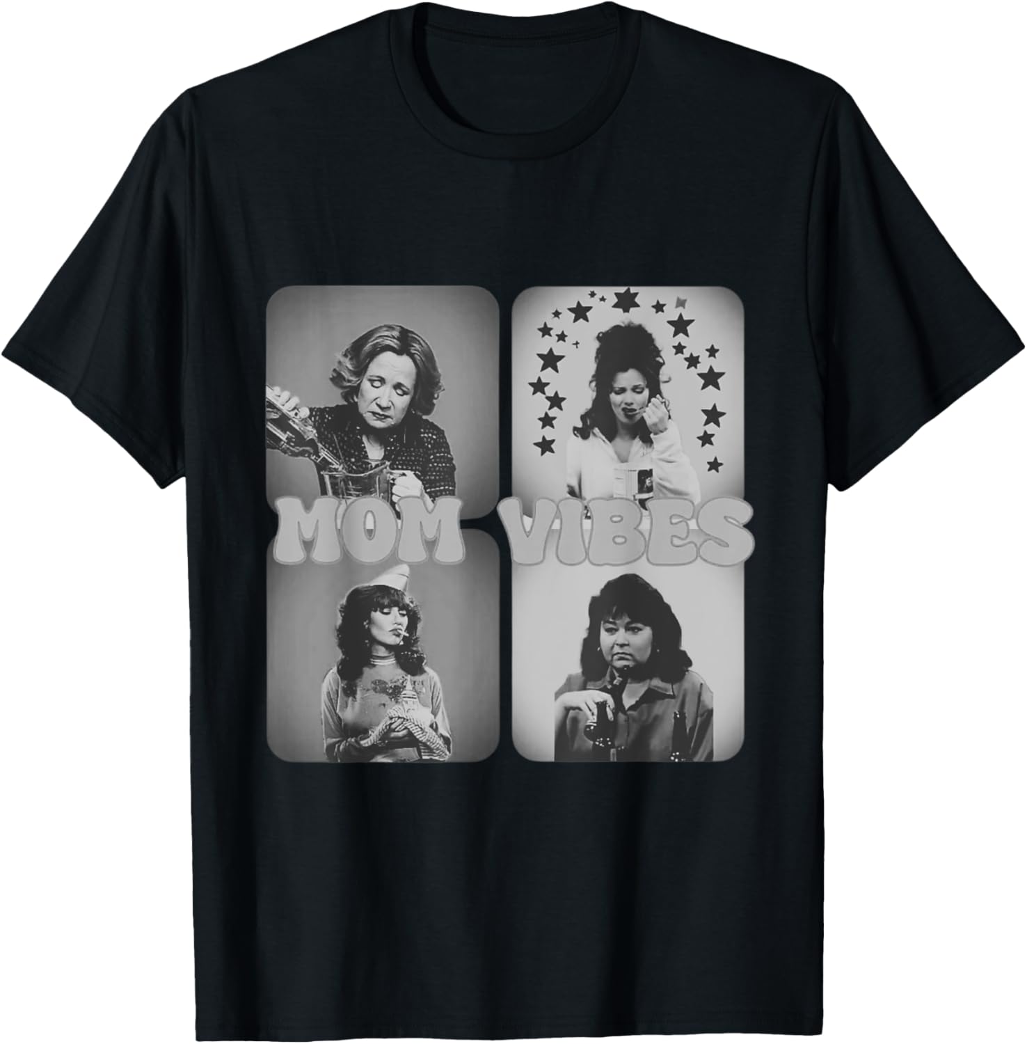 Retro Mom 90’s Vibes Vintage Mother's Day T-Shirt - T-Shirt | Black