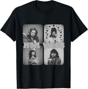 Retro Mom 90’s Vibes Vintage Mother's Day T-Shirt - T-Shirt | Black
