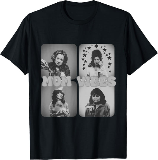 Retro Mom 90’s Vibes Vintage Mother's Day T-Shirt - T-Shirt | Black