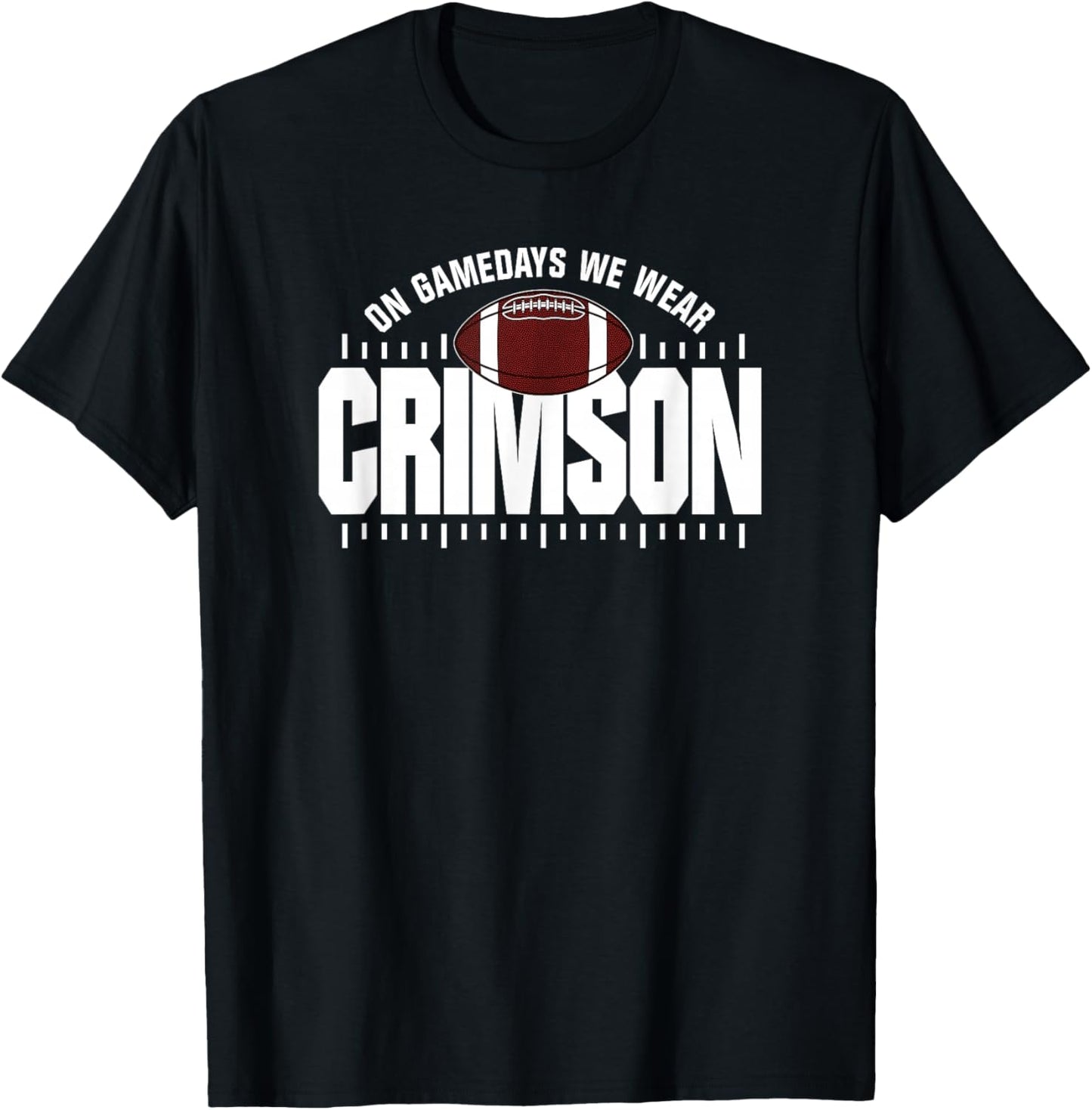 On Gamedays We Wear Crimson White Lettering T-Shirt - T-Shirt | Black