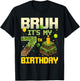 Bruh It's My 7th Birthday Game Pixel Funny Birthday Boy T-Shirt - T-Shirt | Black