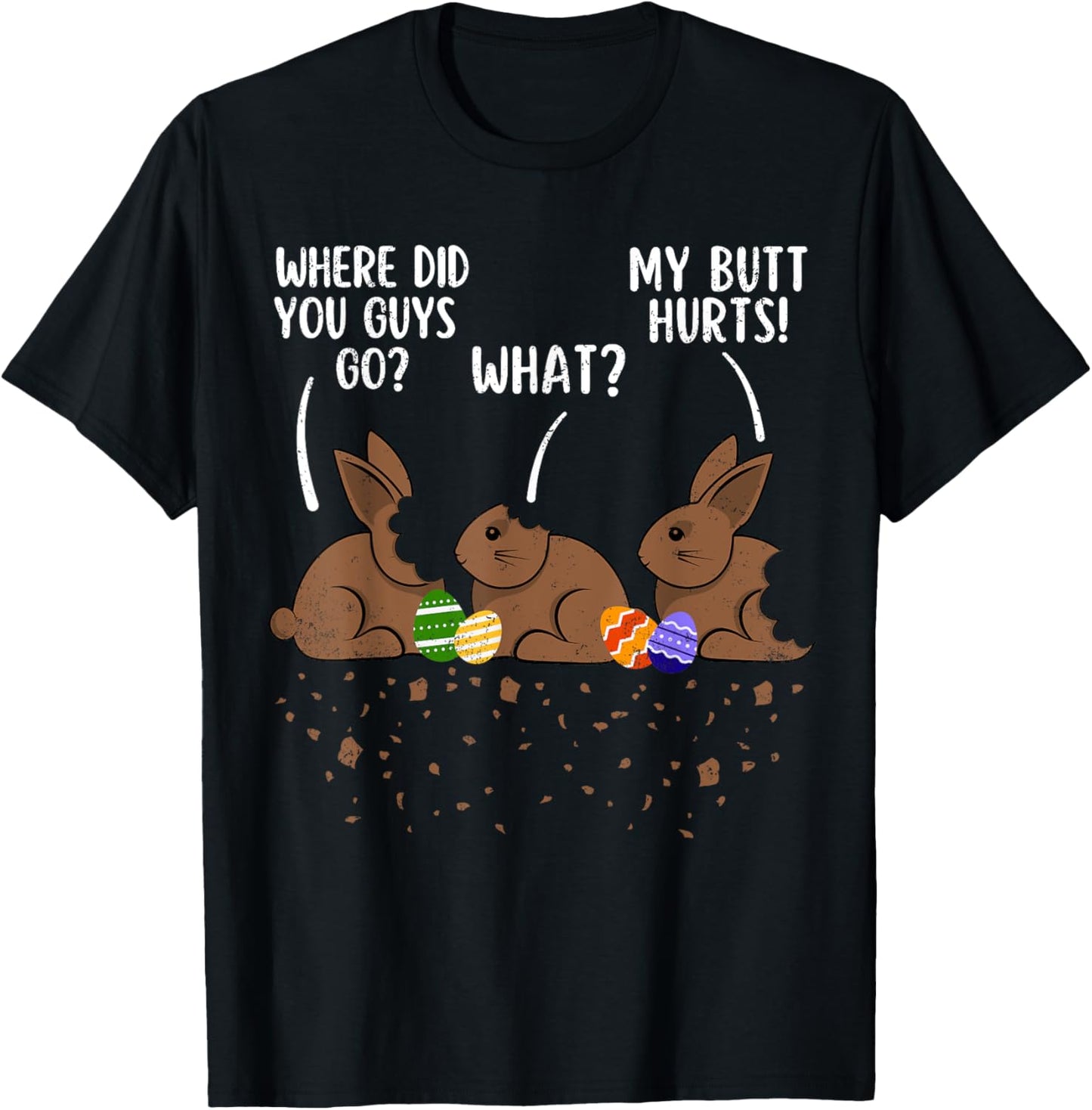 Where Did You Guys Go Funny Chocolate Bunny Easter Kids T-Shirt - T-Shirt | Black