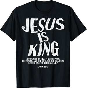 Christian Jesus Is King John 14 6 Bible Verse Men Women Kids T-Shirt - T-Shirt | Black
