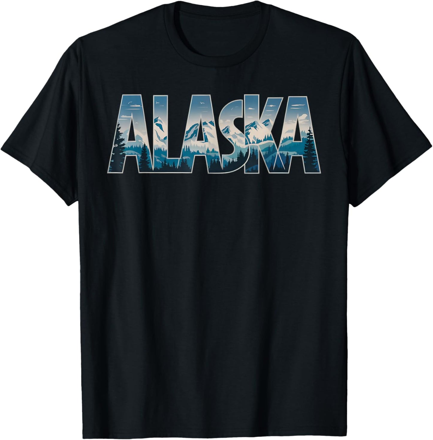 Alaskan Snowy Mountain Alaska Day Gifts Alaska T-Shirt - T-Shirt | Black