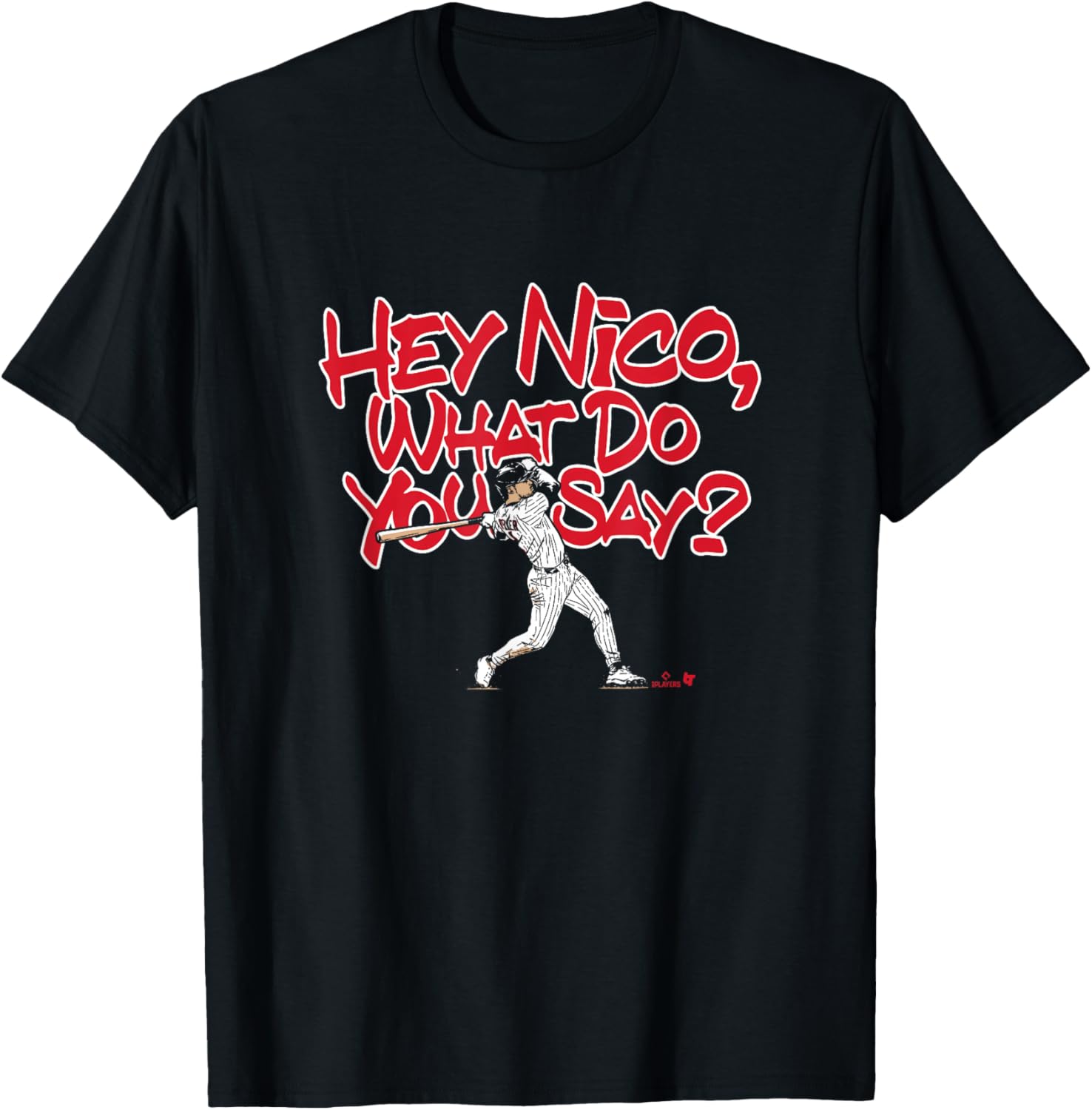 Nico Hoerner - What Do You Say? - Chicago Baseball T-Shirt - T-Shirt | Black