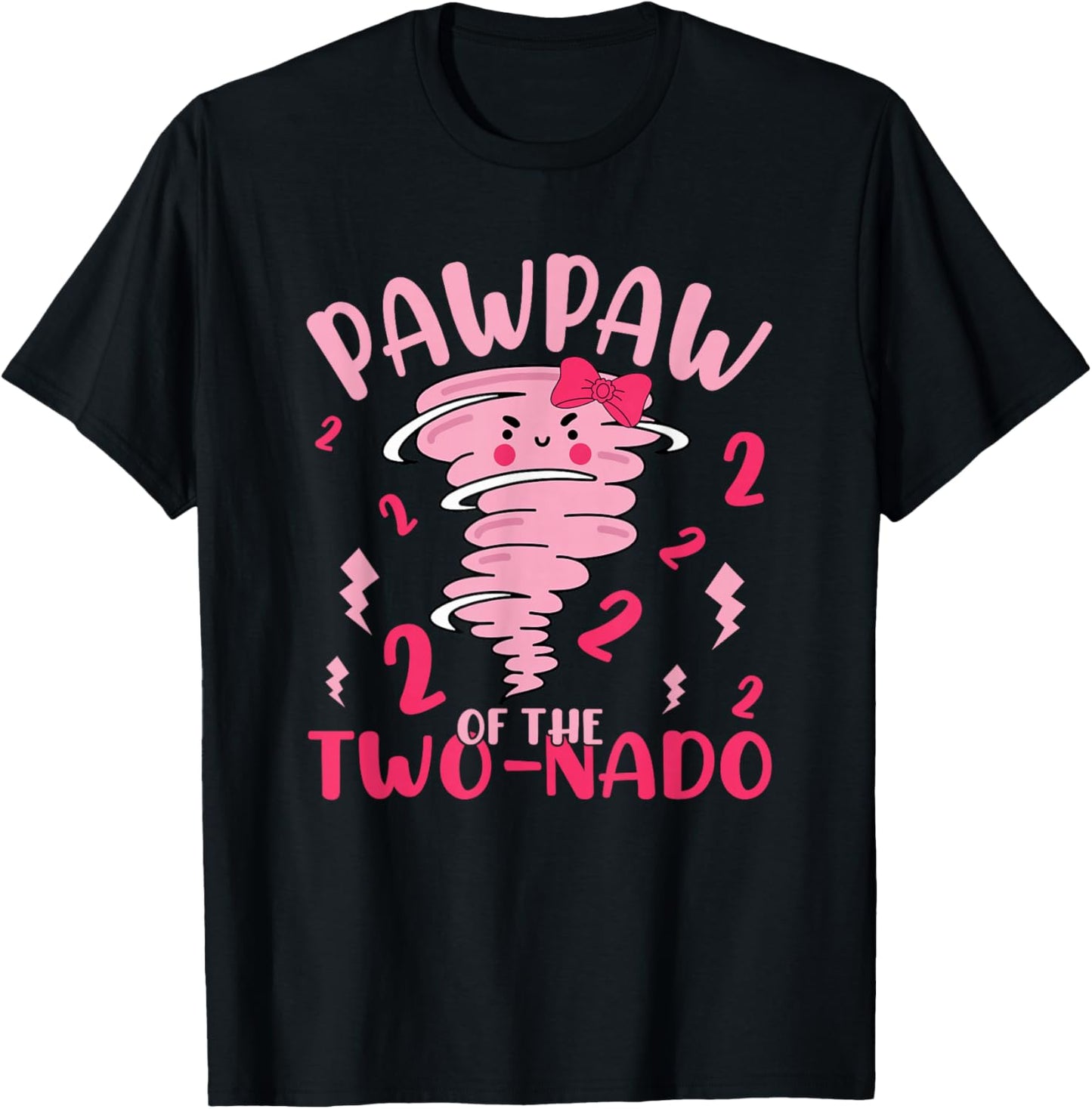 Pawpaw of The Two-nado Tornado Theme 2nd Birthday Party T-Shirt - T-Shirt | Black