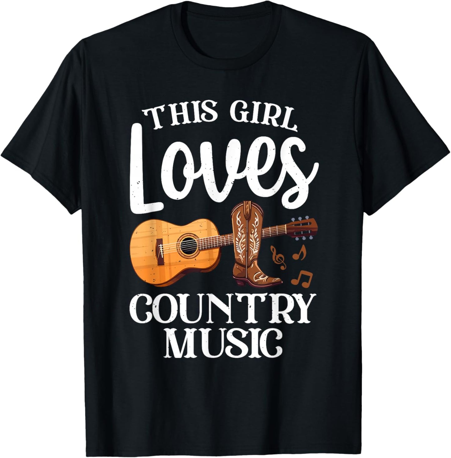 Best Country Music Art For Girl Women Musician Country Music T-Shirt - T-Shirt | Black