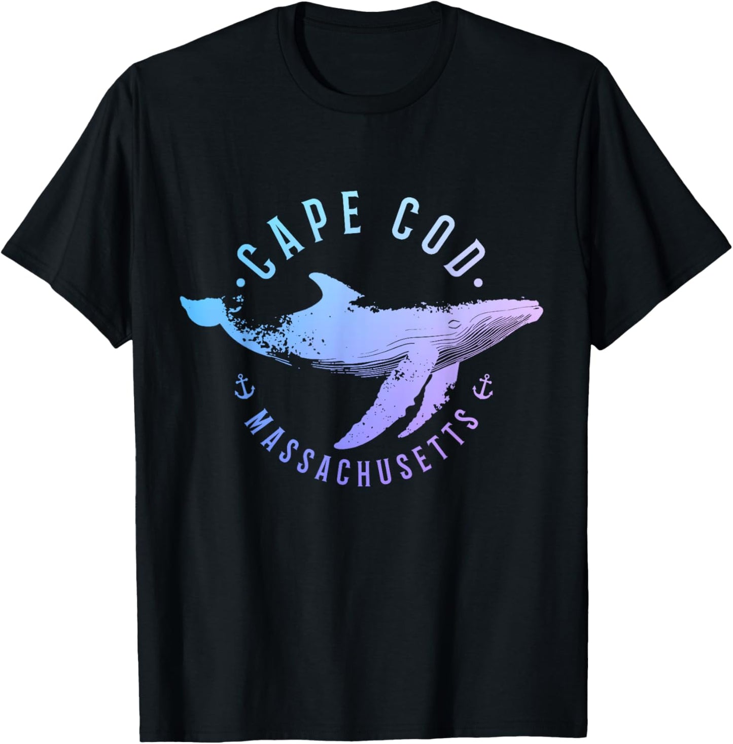 Cape Cod Massachusetts Souvenir Whale Ocean Nautical T-Shirt - T-Shirt | Black