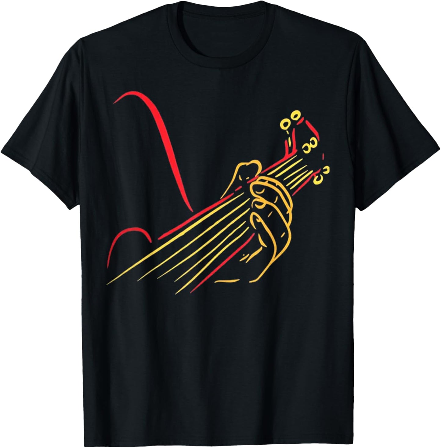 Guitar art line Guitar Playing Sign Vintage T-Shirt - T-Shirt | Black