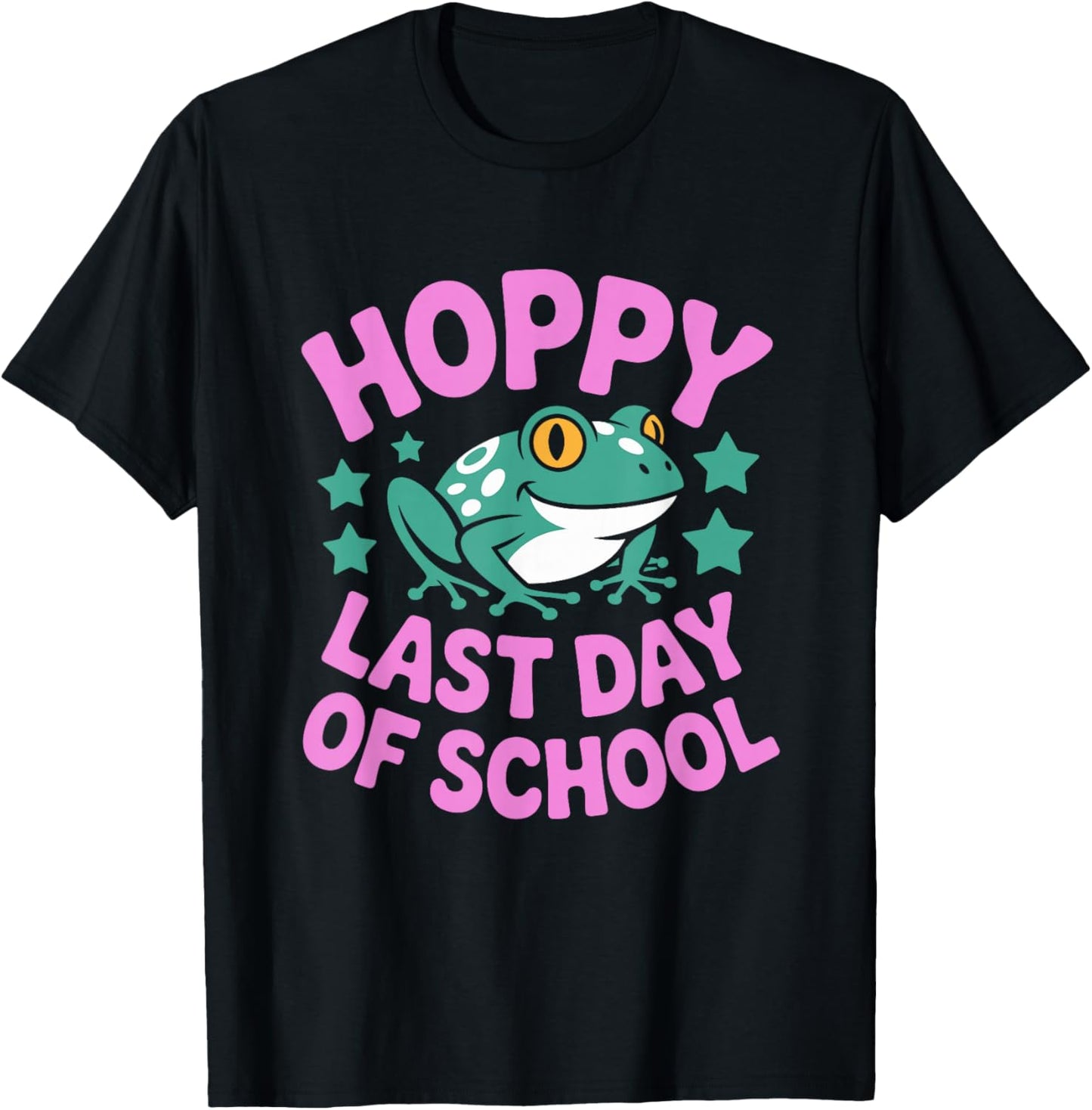 Funny Hoppy Last Day of School Teacher Student Frog T-Shirt - T-Shirt | Black