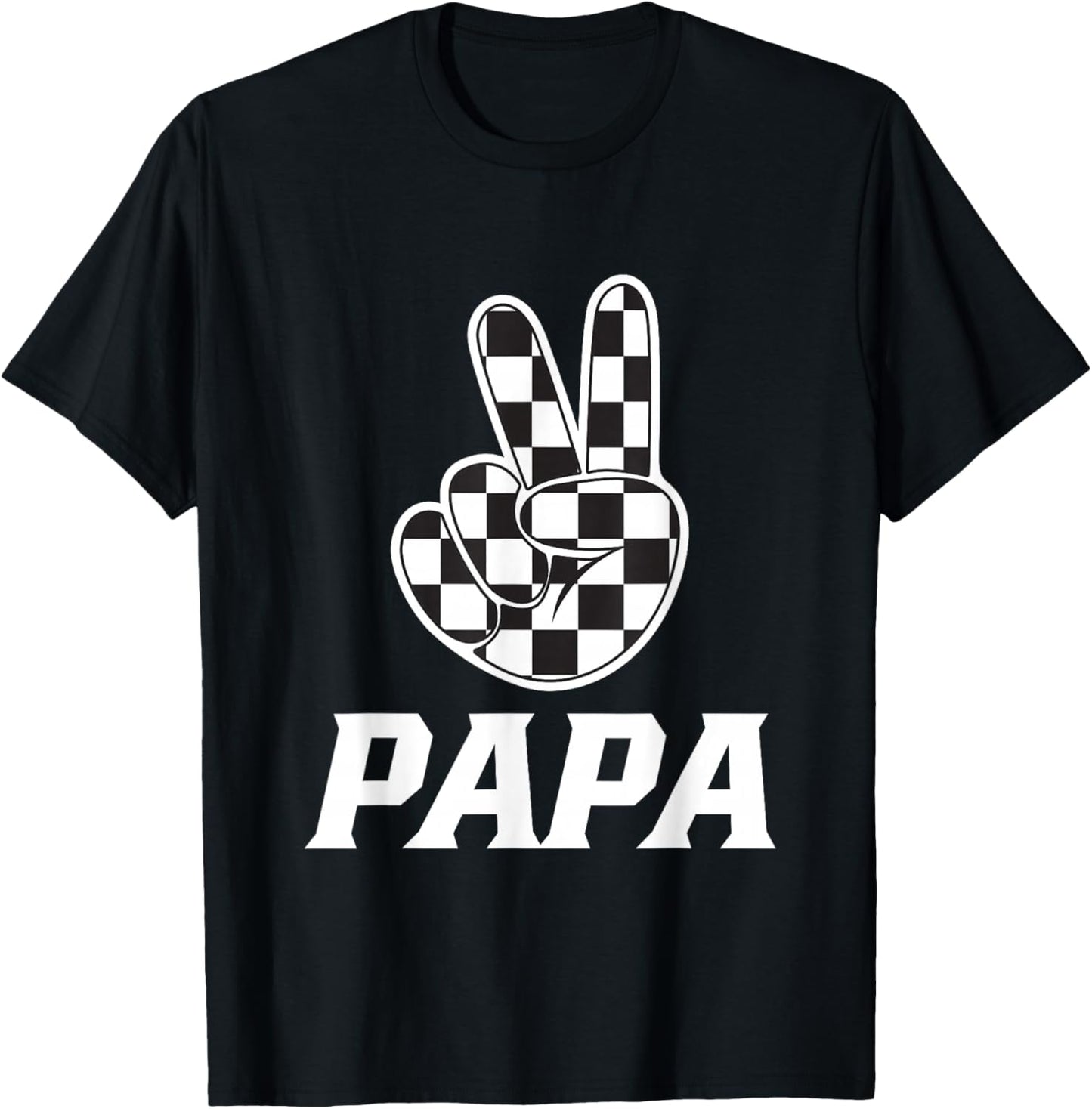 Papa Birthday Party Car Race Family Matching Pit Car Racing T-Shirt - T-Shirt | Black