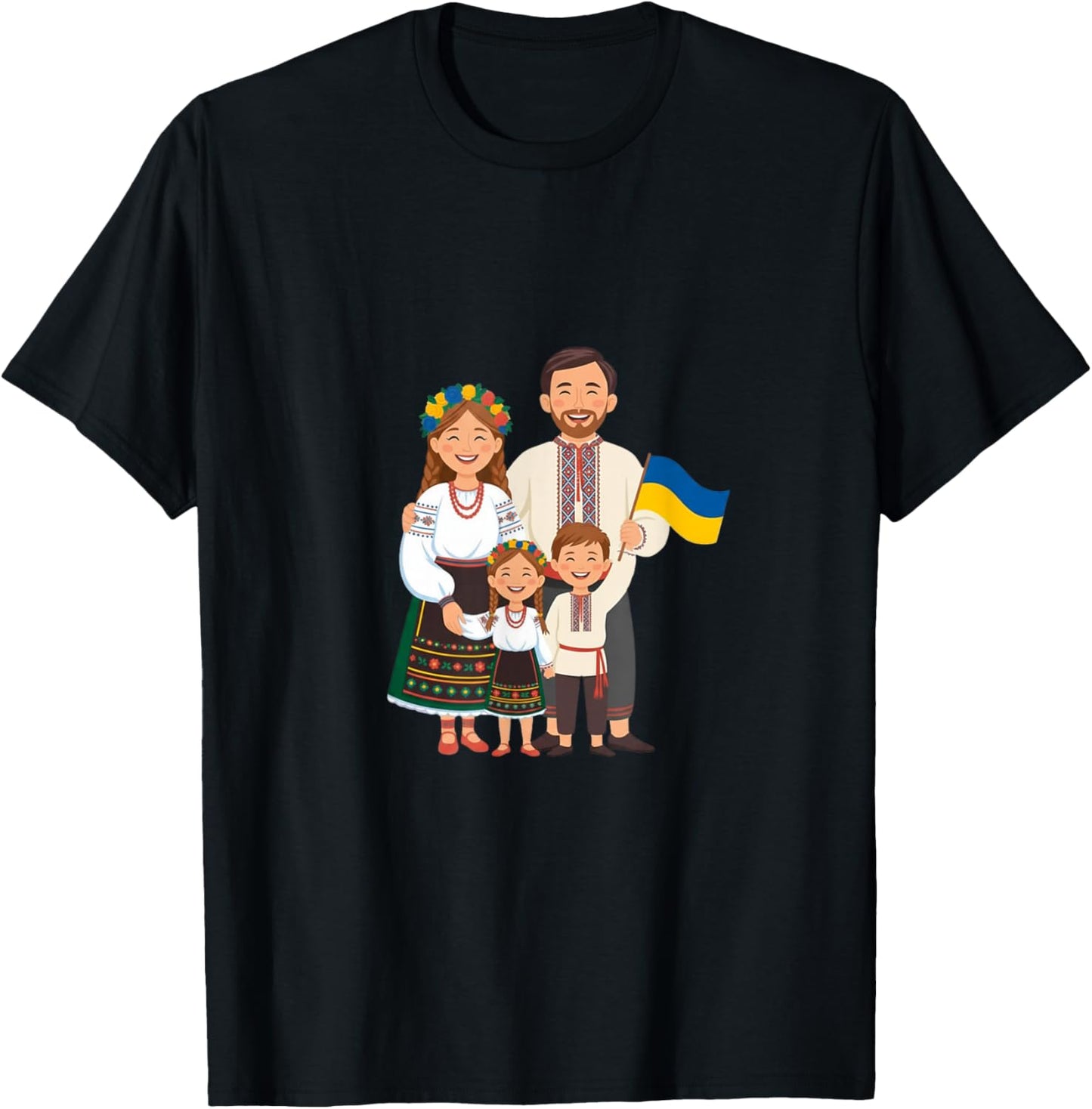 Ukrainian Family Pride Folk Costume Heritage Roots Gift T-Shirt - T-Shirt | Black