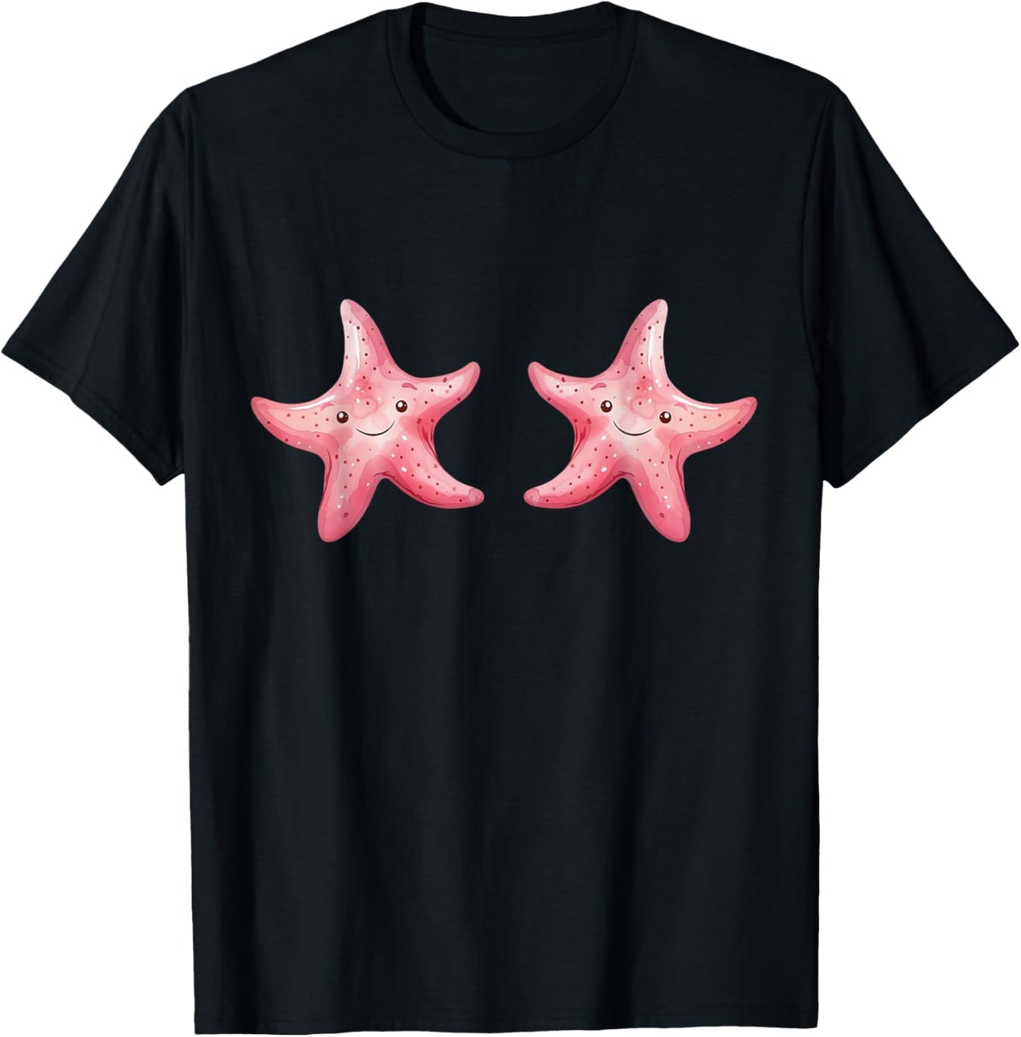 Mermaid Star Fish Bra Graphic Star Fish Costume Women T-Shirt - T-Shirt | Black