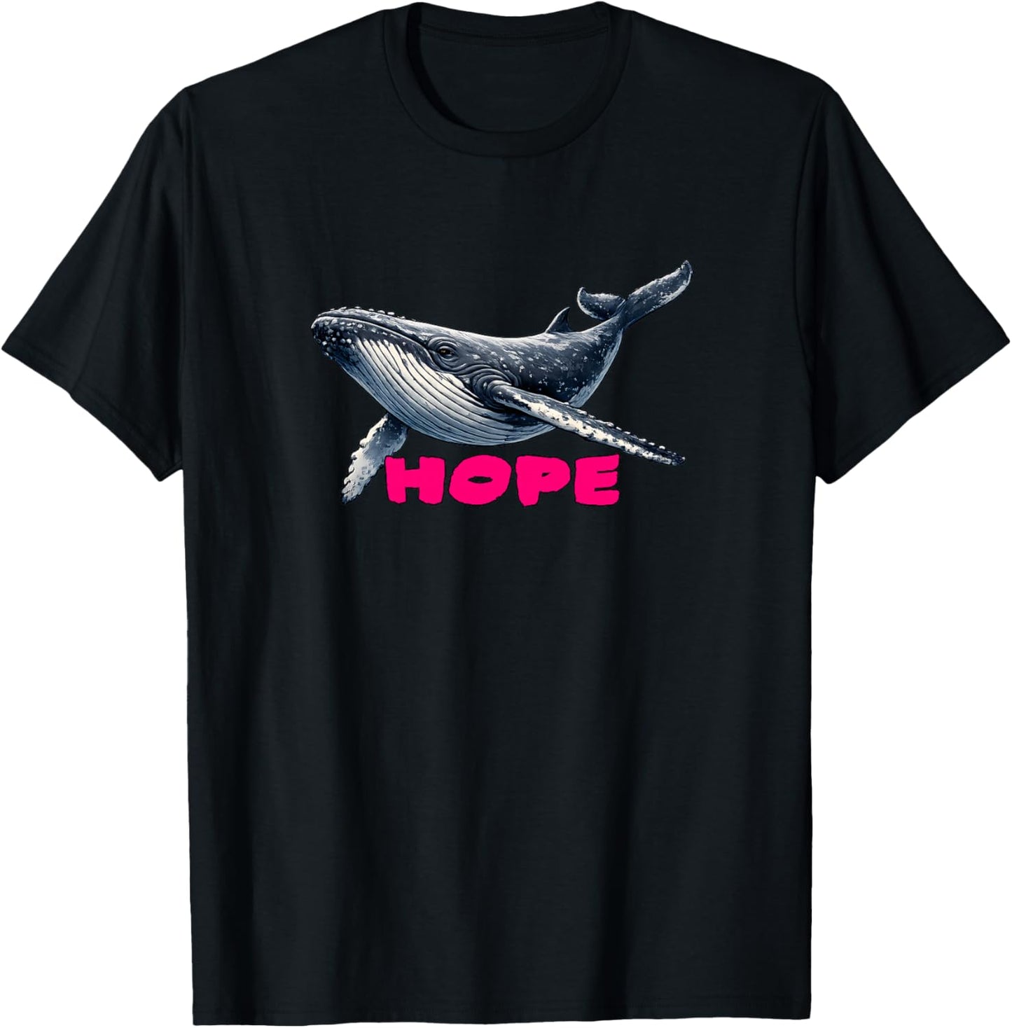 Buckelwal Hope Line Art Detailliertes Wal Design Premium T-Shirt - T-Shirt | Black