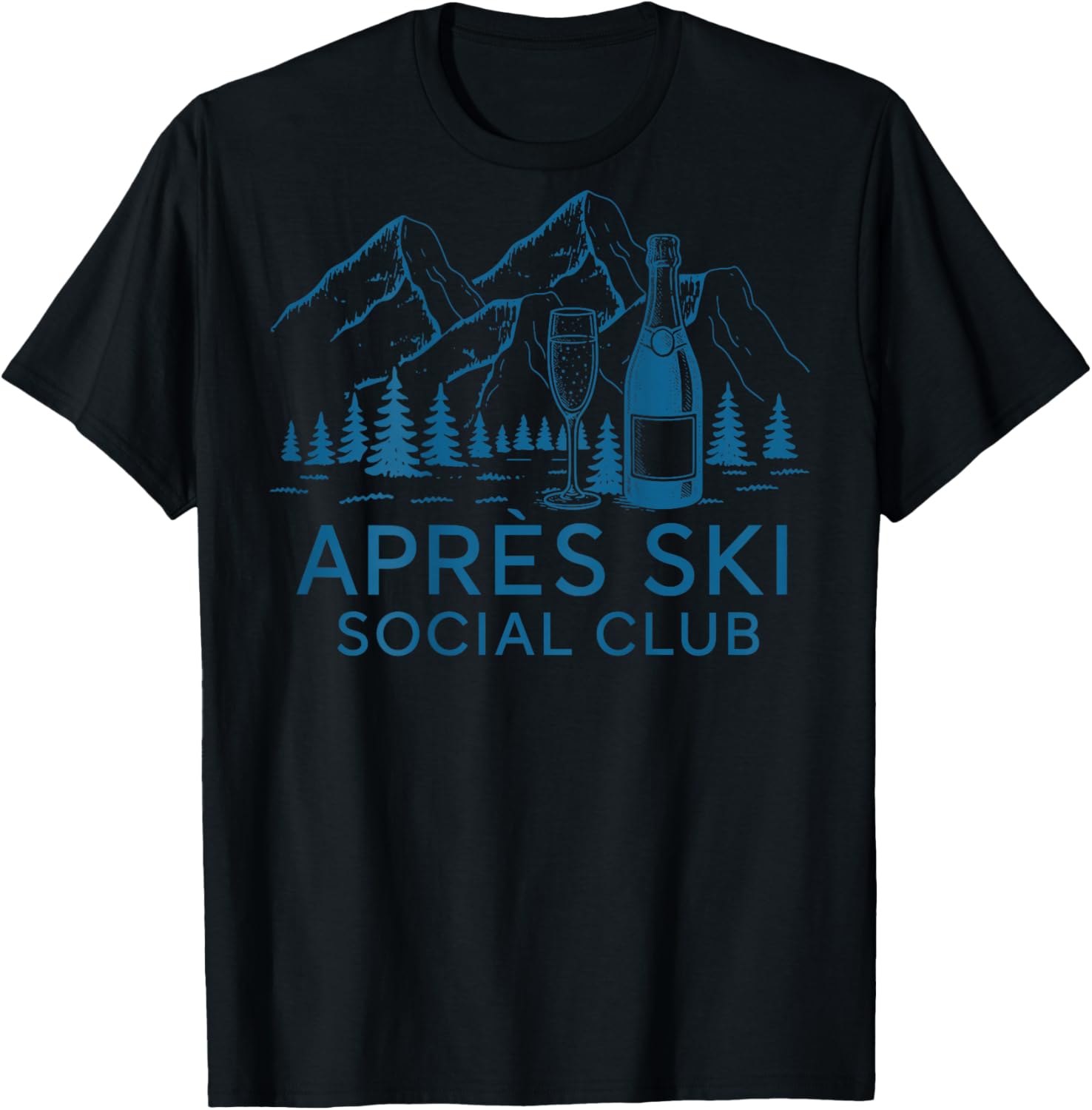 Apres Ski Social Club Skiing Winter Party Alps T-Shirt - T-Shirt | Black